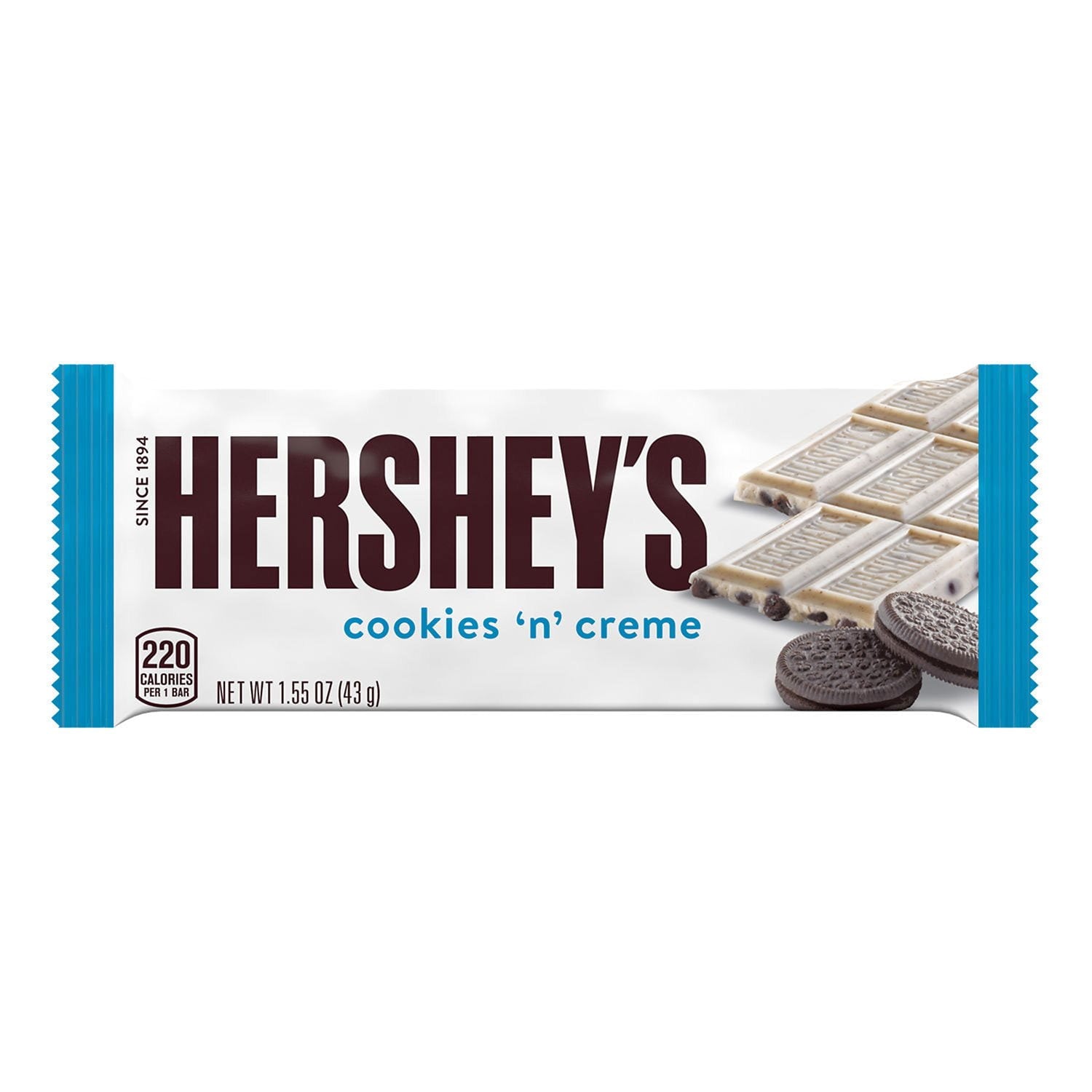 HERSHEY'S クッキー＆クリーム キャンディーバー、フルサイズ、1.55 オンス、36 個入り。