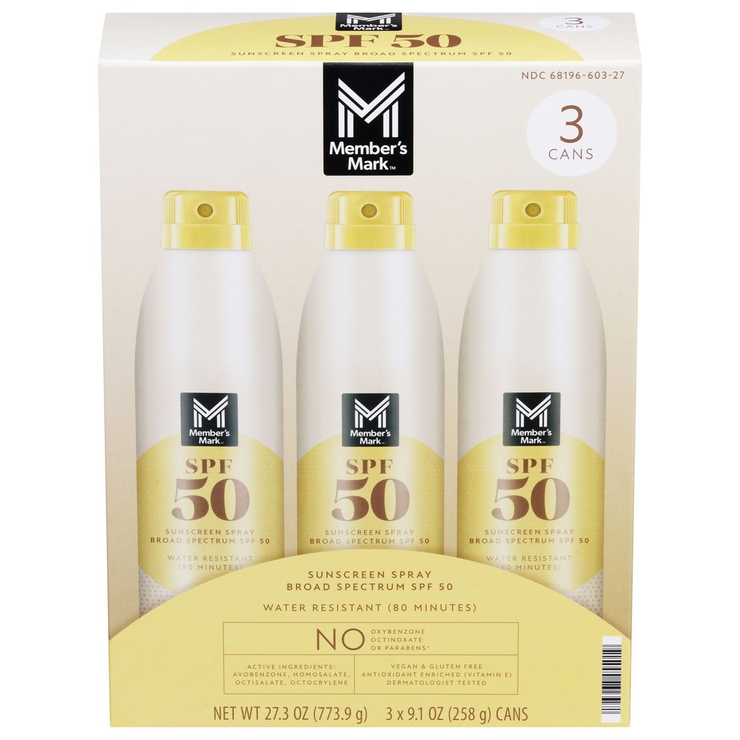멤버스마크 선스크린 스프레이 SPF50 9.1 oz × 3 – 자외선 차단