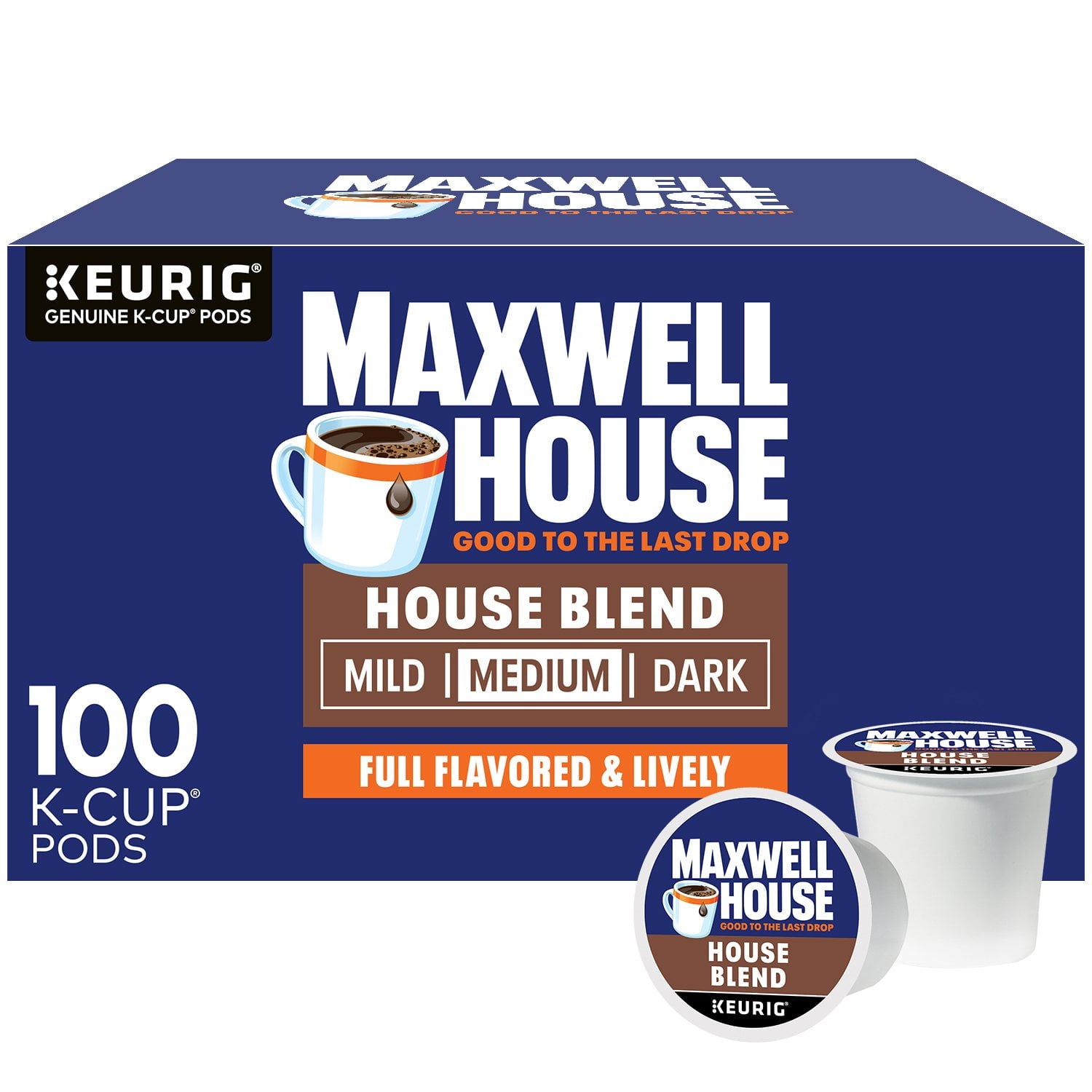 Maxwell House ハウスブレンド ミディアム K-Cup コーヒーポッド 100 個入り。