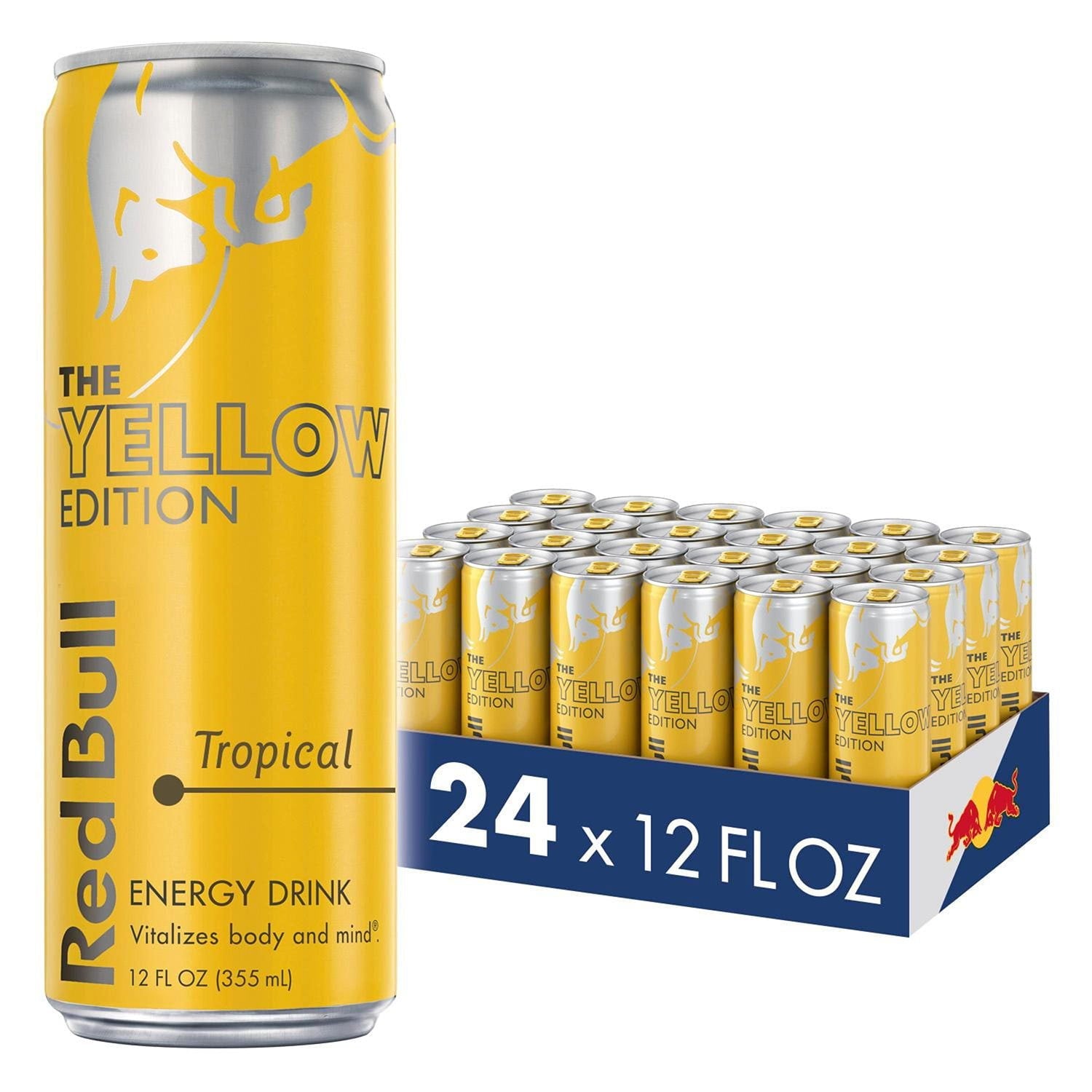 레드불 에너지 드링크 옐로우 에디션 12 fl. oz., 24 pk. – 트로피컬 계열 풍미의 에너지 음료