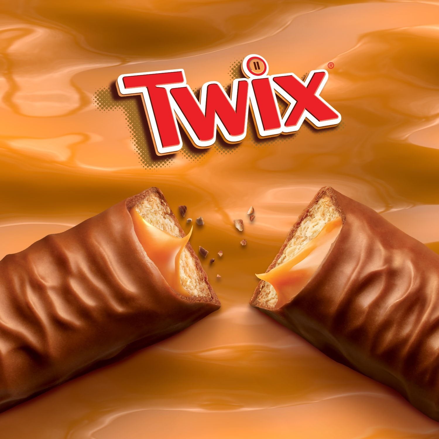Twix キャラメル クッキー チョコレート キャンディー バー、シェア サイズ、3.02 オンス、24 個入り。