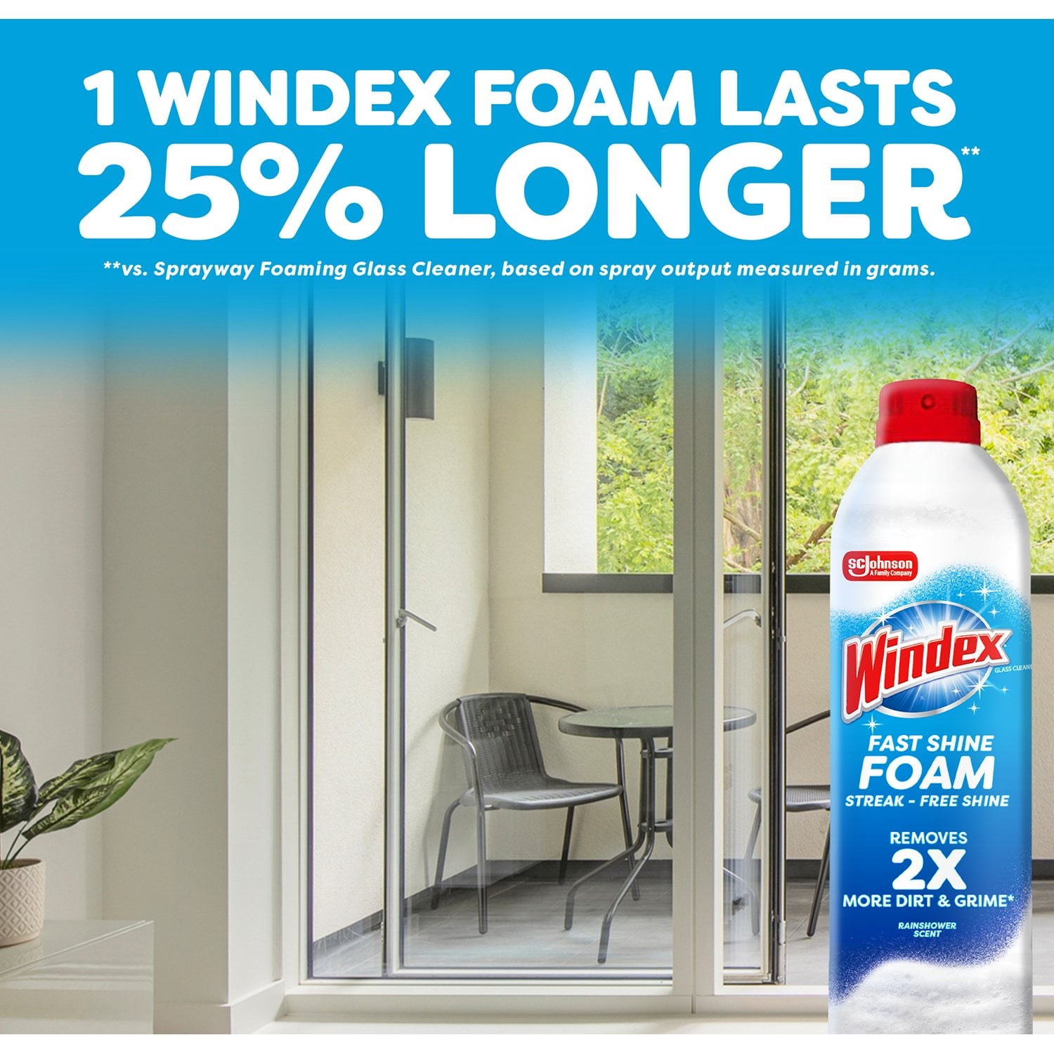 Windex ファーストシャイン フォームガラスクリーナー、液だれしないエアゾール洗浄スプレー、19 オンス、4 個パック。