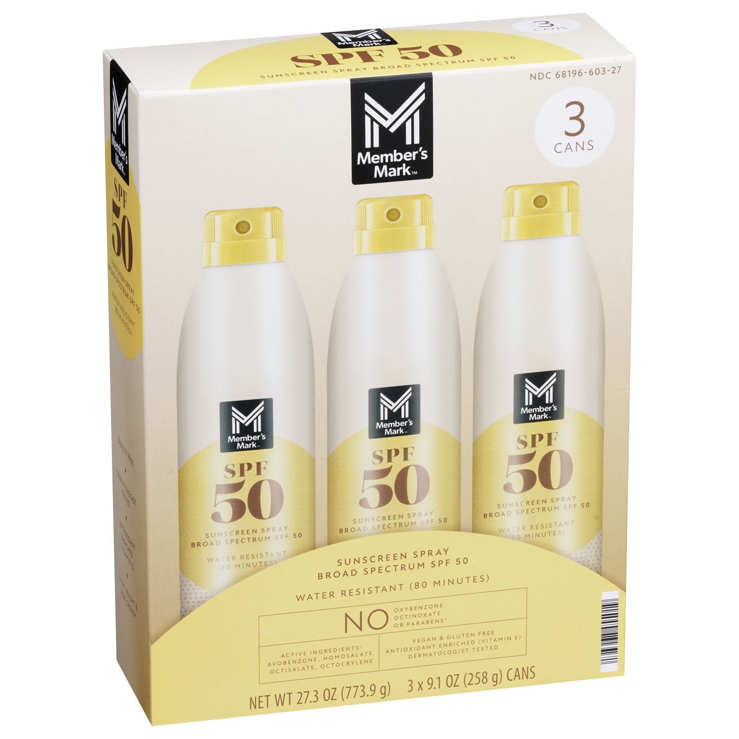 멤버스마크 선스크린 스프레이 SPF50 9.1 oz × 3 – 자외선 차단