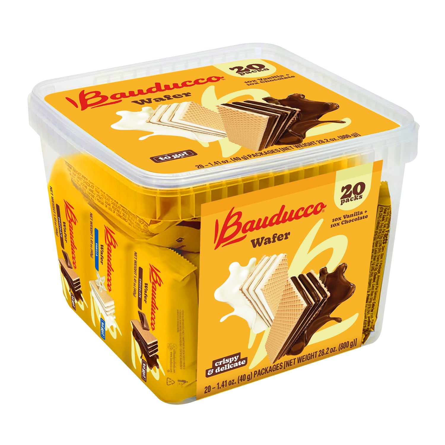 Bauducco ウェーハタブ、20 個入り。