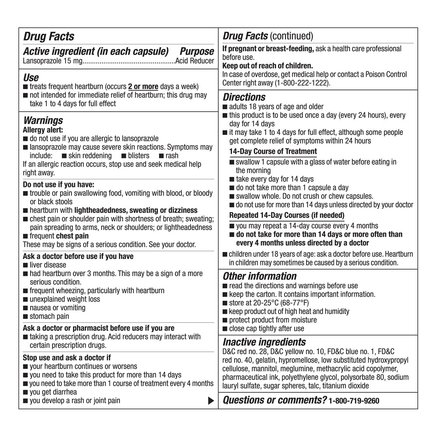 メンバーズマーク ランソプラゾール遅延放出カプセル、15 mg、42 個。