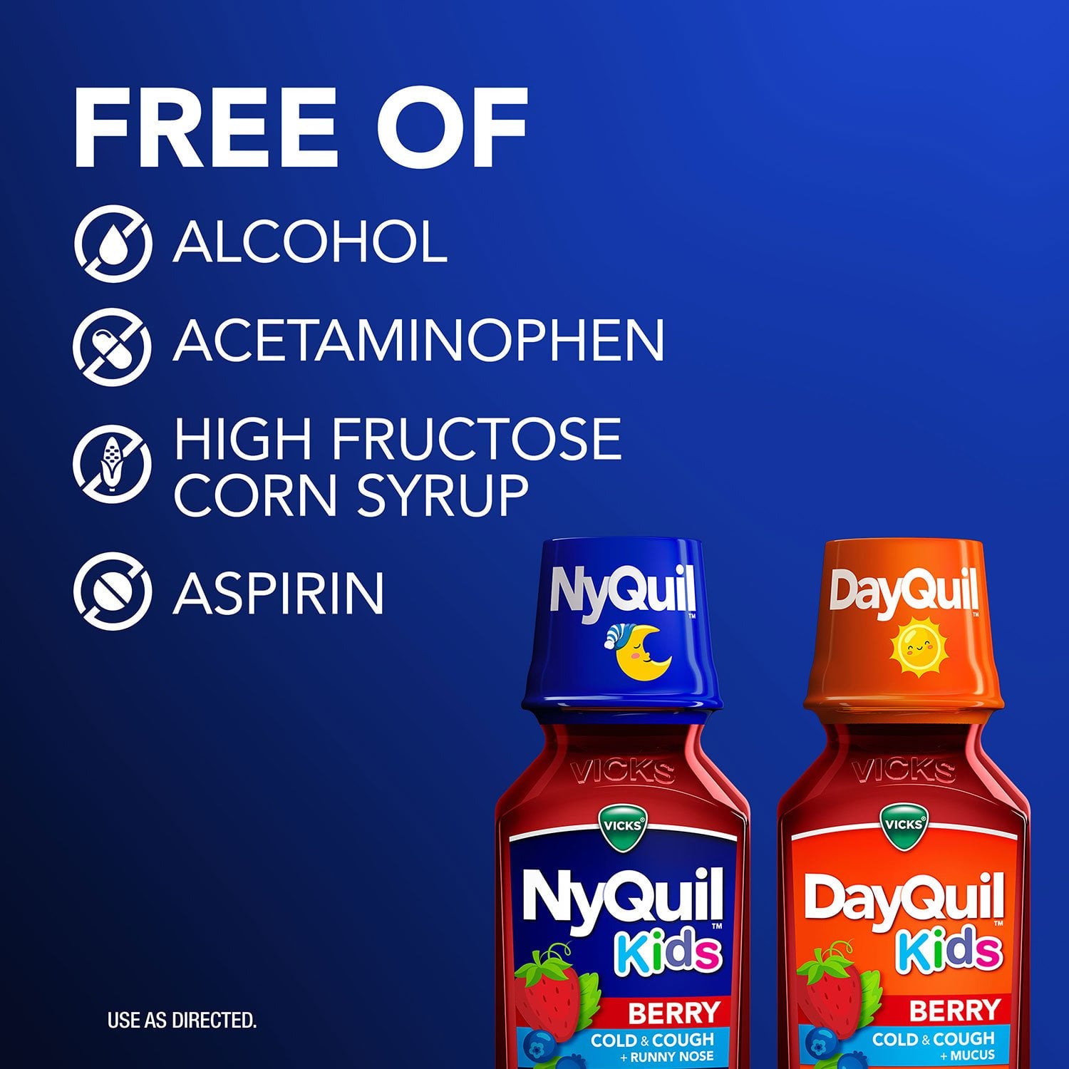 Vicks DayQuil &amp; NyQuil キッズ風邪薬＆咳止め液、ベリー味、8 液量オンス、3 パック