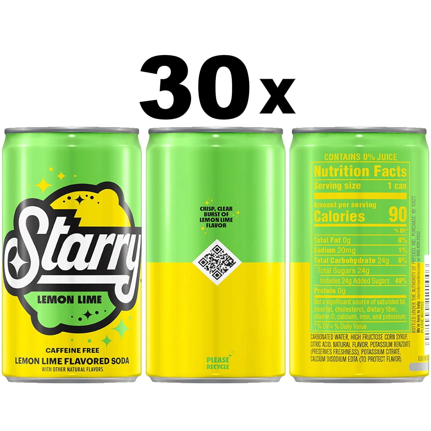 스타리 레몬 라임 미니캔, 7.5fl oz, 30팩