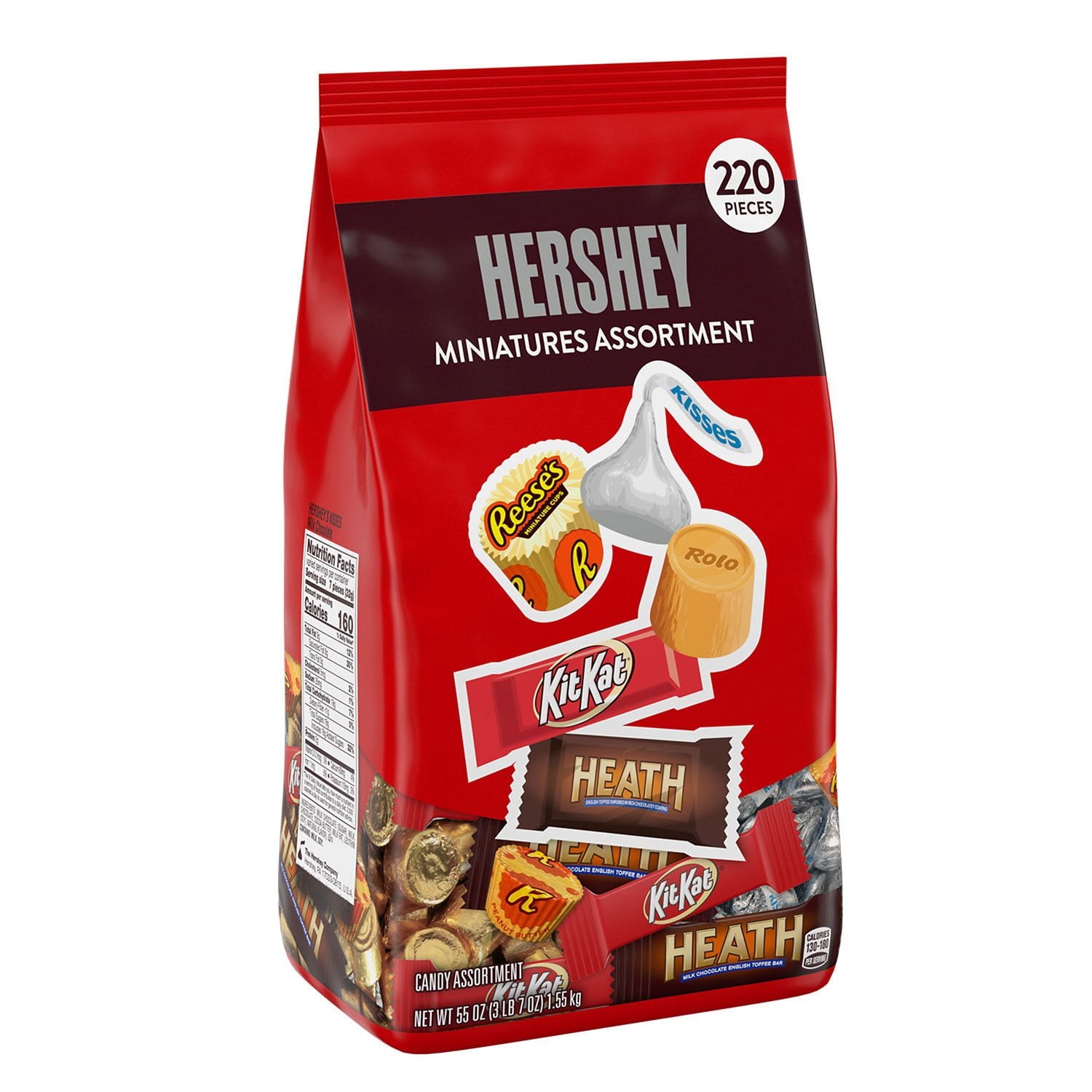HERSHEY'S ミニバラエティパック チョコレートキャンディ、220 個。