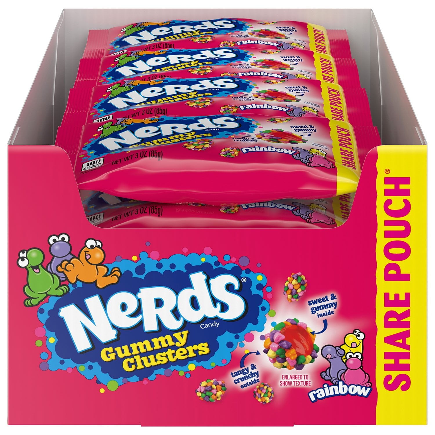 Nerds グミ クラスター キャンディー、シェアサイズ、3 オンス、12 個入り。