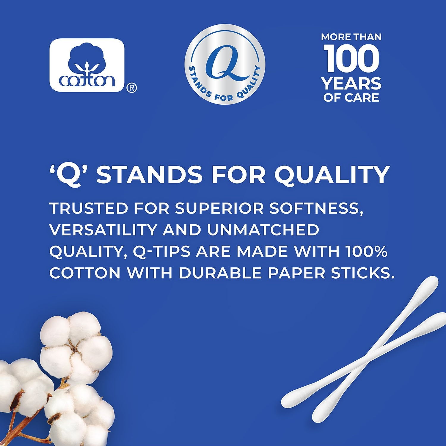 Q-tips 綿棒、1750 本、3 個パック。