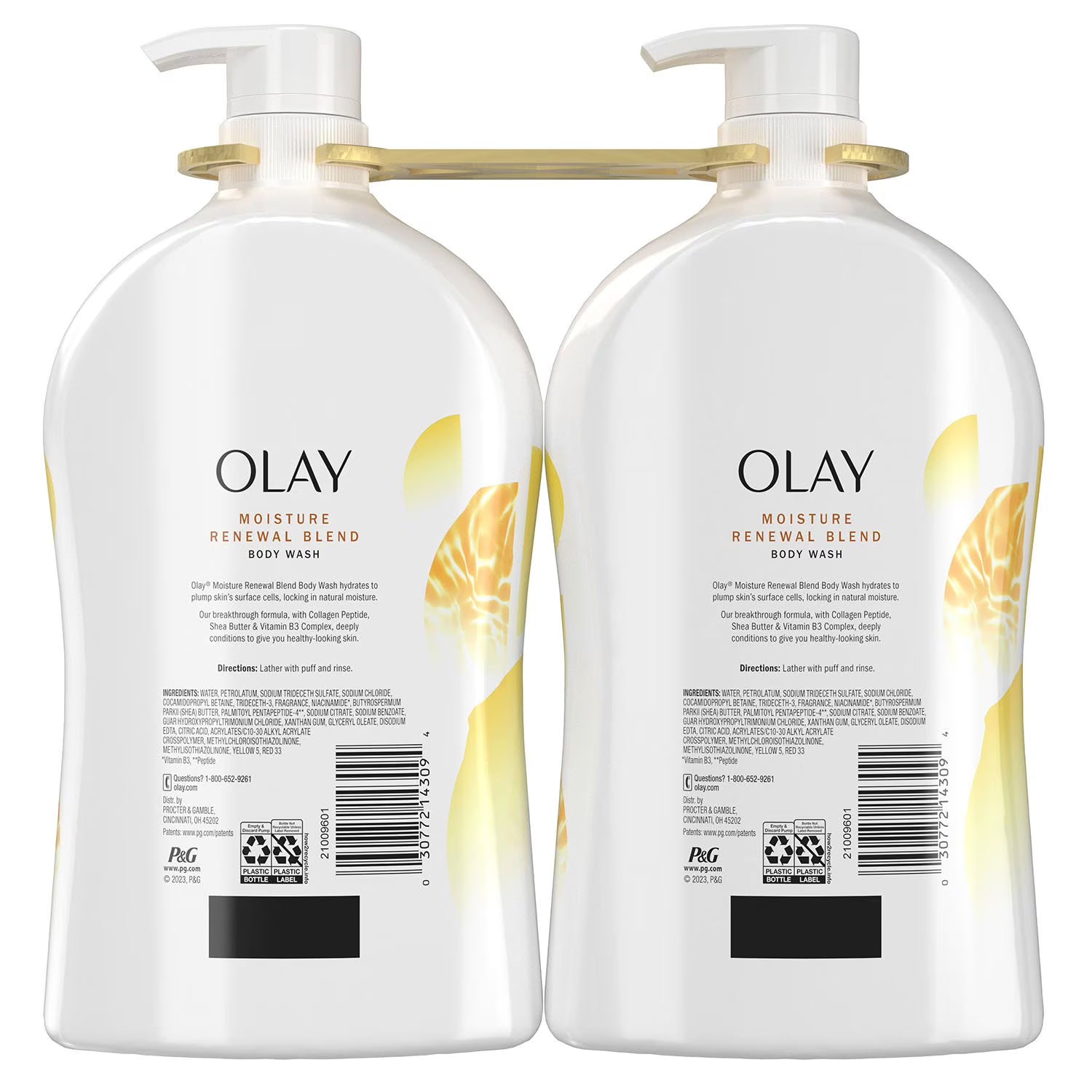 올레이 모이스처 리뉴얼 블렌드 바디워시 35 fl. oz., 2 pk. – 풍부한 거품과 촉촉한 사용감이 특징인 데일리 바디워시