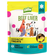 UBite Raw Bits フリーズドライ ビーフレバー 犬 + 猫用おやつ、17 オンス。
