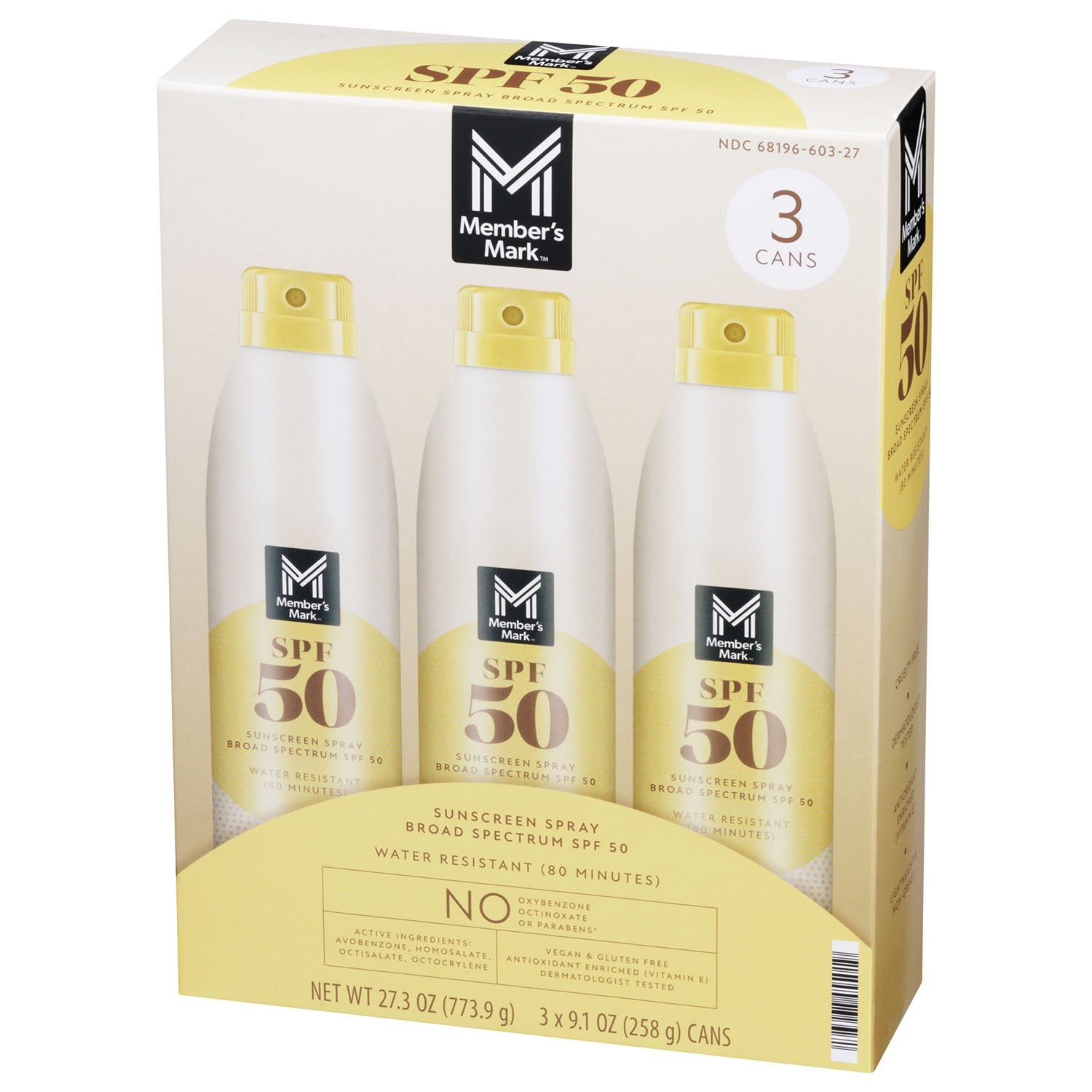 멤버스마크 선스크린 스프레이 SPF50 9.1 oz × 3 – 자외선 차단