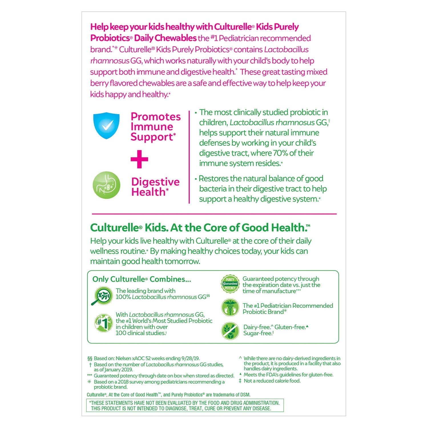 Culturelle Kids Purely Probiotics チュアブル錠、60 錠。