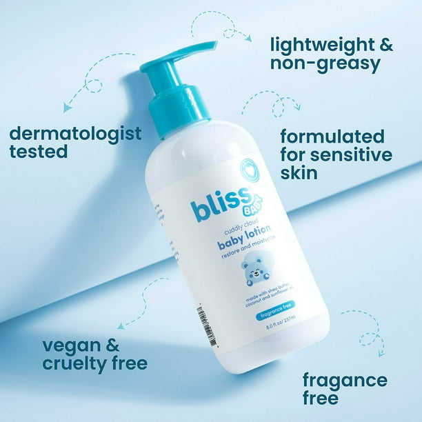 Bliss ベビーバス バンドル、2 in 1 シャンプー + ボディウォッシュ &amp; ローション、8 液量オンス、2 個パック。