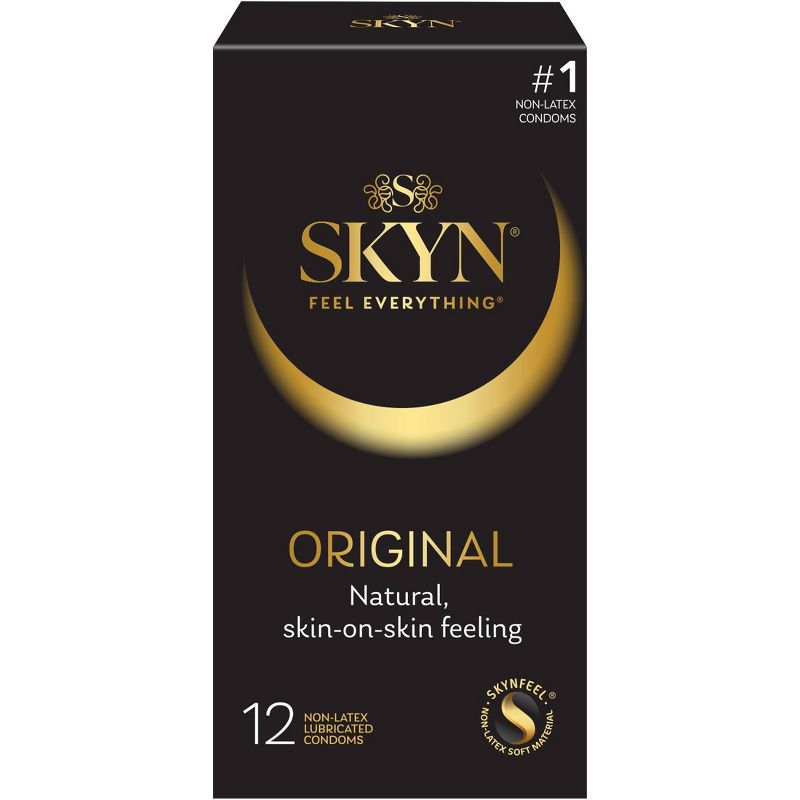 스킨 오리지널 라텍스 프리 윤활 콘돔 12개입 정면 포장