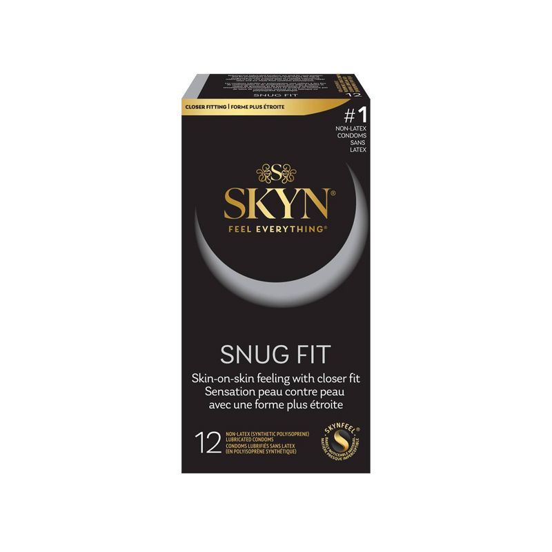 스킨 스너그핏 라텍스 프리 윤활 콘돔 51mm 12개입 정면 포장
