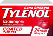 타이레놀 엑스트라 스트렝스 코팅정 500mg 24정 정면 포장