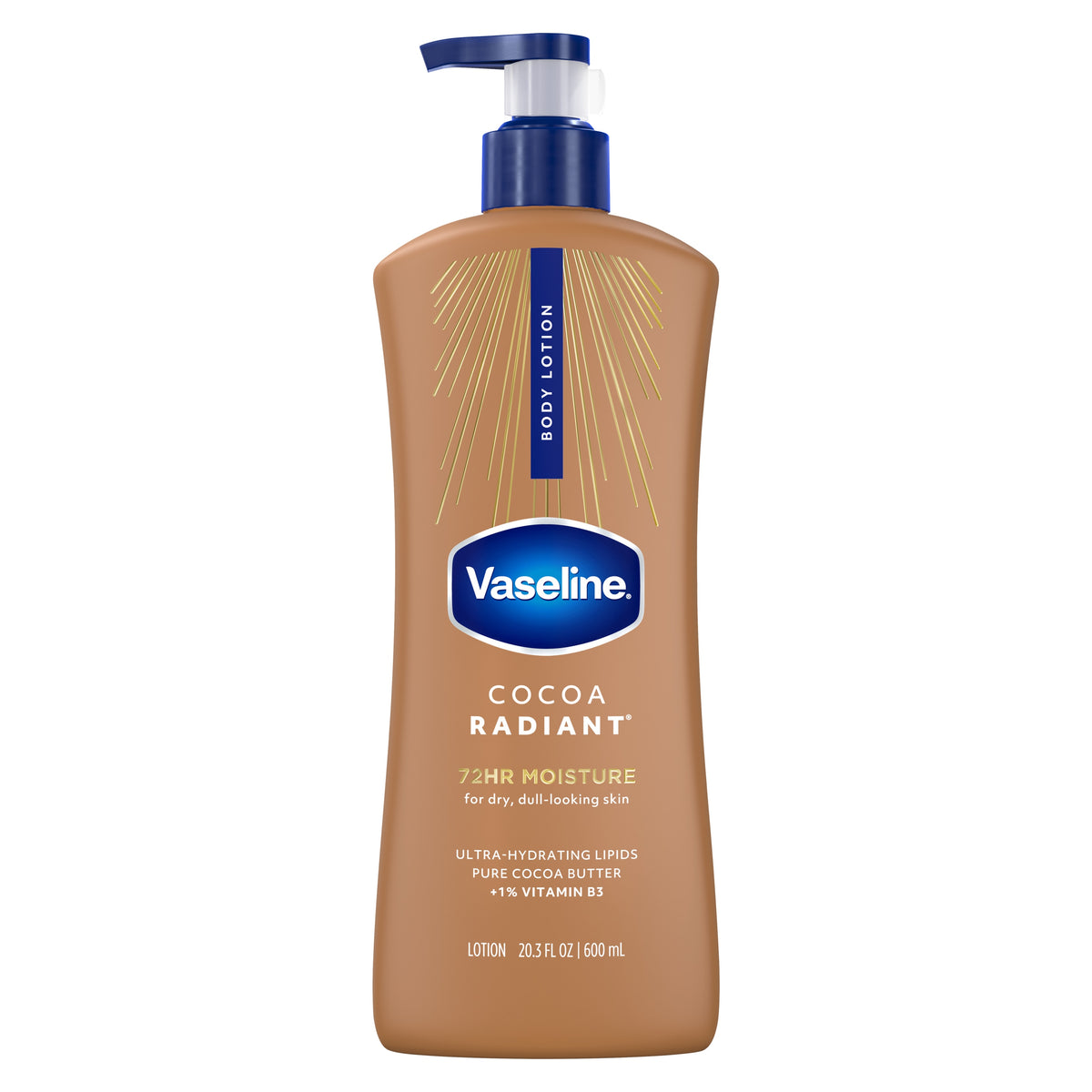 바세린 코코아 래디언트 바디로션 20.3 fl oz(약 600mL) × 3개 – 제품 정면